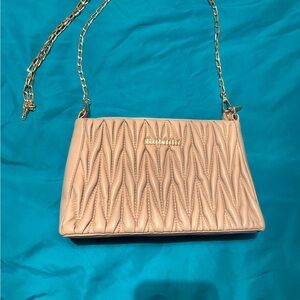 Tan Quilted Crossbody Bag